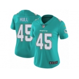 Women Nike Miami Dolphins #45 Mike Hull Aqua Green Team Color Vapor Untouchable Limited Player NFL Jersey