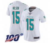 Women's Miami Dolphins #15 Albert Wilson White Vapor Untouchable Limited Player 100th Season Football Jersey