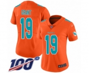 Women's Miami Dolphins #19 Jakeem Grant Limited Orange Inverted Legend 100th Season Football Jersey