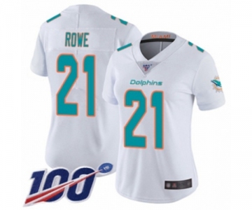 Women's Miami Dolphins #21 Eric Rowe White Vapor Untouchable Limited Player 100th Season Football Jersey