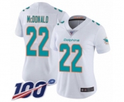 Women's Miami Dolphins #22 T.J. McDonald White Vapor Untouchable Limited Player 100th Season Football Jersey
