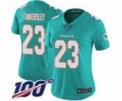 Women's Miami Dolphins #23 Cordrea Tankersley Aqua Green Team Color Vapor Untouchable Limited Player 100th Season Football Jersey