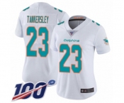 Women's Miami Dolphins #23 Cordrea Tankersley White Vapor Untouchable Limited Player 100th Season Football Jersey