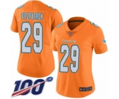 Women's Miami Dolphins #29 Minkah Fitzpatrick Limited Orange Rush Vapor Untouchable 100th Season Football Jersey