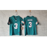 Women's Miami Dolphins #3 Myles Gaskin Aqua 2024 F.U.S.E Vapor Untouchable Stitched Jersey