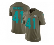 Youth Nike Miami Dolphins #41 Byron Maxwell Limited Olive 2017 Salute to Service NFL Jersey