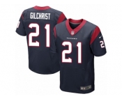 Men Nike Houston Texans #21 Marcus Gilchrist Elite Navy Blue Team Color NFL Jersey