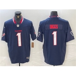 Men's Houston Texans #1 Stefon Diggs Navy F.U.S.E. Vapor Limited Football Stitched Jersey