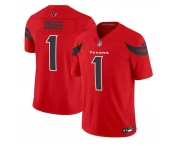 Men's Houston Texans #1 Stefon Diggs Red Red 2024 Alternate F.U.S.E Vapor Football Stitched Jersey
