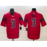 Men's Houston Texans #3 Tank Dell Red Vapor Untouchable Stitched Football Jersey