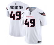 Men's Houston Texans #49 Tucker Addington White 2025 F.U.S.E. Vapor Limited Football Stitched Jersey