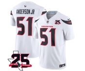 Men's Houston Texans #51 Will Anderson Jr. White 2026 F.U.S.E. With 25th Anniversary Patch Limited Football Stitched Jersey