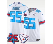 Men's Houston Texans #55 Danielle Hunter White 2026 F.U.S.E. Rivalries Collection With 25th Anniversary Patch Limited Football Stitched Jersey
