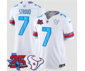Men's Houston Texans #7 C.J. Stroud White 2026 F.U.S.E. Rivalries Collection With 25th Anniversary Patch Limited Football Stitched Jersey