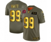 Men's Houston Texans #99 J.J. Watt Limited Olive Gold 2019 Salute to Service Football Jersey