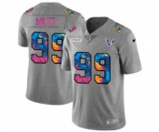 Men's Houston Texans #99 J.J. Watt Multi-Color Greyheather 2020 Crucial Catch Football Jersey