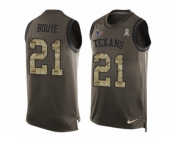 Men's Nike Houston Texans #21 A.J. Bouye Limited Green Salute to Service Tank Top NFL Jersey