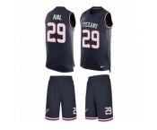 Men's Nike Houston Texans #29 Andre Hal Limited Navy Blue Tank Top Suit NFL Jersey