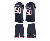 Men's Nike Houston Texans #50 Akeem Dent Limited Navy Blue Tank Top Suit NFL Jersey