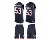 Men's Nike Houston Texans #53 Max Bullough Limited Navy Blue Tank Top Suit NFL Jersey