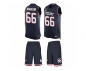 Men's Nike Houston Texans #66 Nick Martin Limited Navy Blue Tank Top Suit NFL Jersey