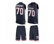 Men's Nike Houston Texans #70 Julien Davenport Limited Navy Blue Tank Top Suit NFL Jersey