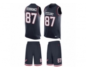 Men's Nike Houston Texans #87 C.J. Fiedorowicz Limited Navy Blue Tank Top Suit NFL Jersey