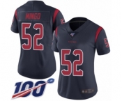 Women's Houston Texans #52 Barkevious Mingo Limited Navy Blue Rush Vapor Untouchable 100th Season Football Jersey