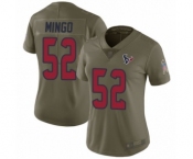 Women's Houston Texans #52 Barkevious Mingo Limited Olive 2017 Salute to Service Football Jersey