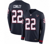 Youth Houston Texans #22 Gareon Conley Limited Navy Blue Therma Long Sleeve Football Jersey