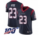Youth Houston Texans #23 Carlos Hyde Navy Blue Team Color Vapor Untouchable Limited Player 100th Season Football Jersey