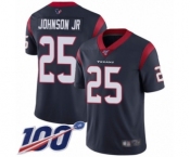 Youth Houston Texans #25 Duke Johnson Jr Navy Blue Team Color Vapor Untouchable Limited Player 100th Season Football Jersey