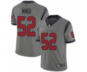Youth Houston Texans #52 Barkevious Mingo Limited Gray Inverted Legend Football Jersey