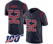 Youth Houston Texans #52 Barkevious Mingo Limited Navy Blue Rush Vapor Untouchable 100th Season Football Jersey