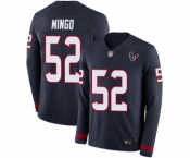Youth Houston Texans #52 Barkevious Mingo Limited Navy Blue Therma Long Sleeve Football Jersey