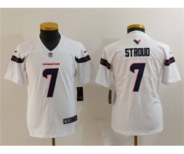 Youth Houston Texans #7 C.J. Stroud White Vapor Untouchable Limited Stitched Jersey
