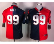 nike youth nfl jerseys houston texans #99 watt blue-red[Elite split]
