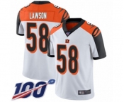 Men's Cincinnati Bengals #58 Carl Lawson White Vapor Untouchable Limited Player 100th Season Football Jersey