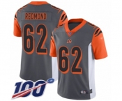 Men's Cincinnati Bengals #62 Alex Redmond Limited Silver Inverted Legend 100th Season Football Jersey