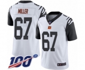 Men's Cincinnati Bengals #67 John Miller Limited White Rush Vapor Untouchable 100th Season Football Jersey