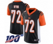 Men's Cincinnati Bengals #72 Kerry Wynn Black Team Color Vapor Untouchable Limited Player 100th Season Football Jersey Men's Cincinnati Bengals #72 Kerry Wynn Black Team Color Vapor Untouchable Limited Player 100th Season Football Jersey