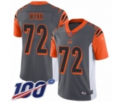 Men's Cincinnati Bengals #72 Kerry Wynn Limited Silver Inverted Legend 100th Season Football Jersey Men's Cincinnati Bengals #72 Kerry Wynn Limited Silver Inverted Legend 100th Season Football Jersey
