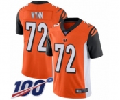 Men's Cincinnati Bengals #72 Kerry Wynn Orange Alternate Vapor Untouchable Limited Player 100th Season Football Jersey Men's Cincinnati Bengals #72 Kerry Wynn Orange Alternate Vapor Untouchable Limited Player 100th Season Football Jersey
