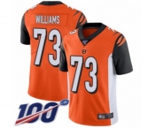 Men's Cincinnati Bengals #73 Jonah Williams Orange Alternate Vapor Untouchable Limited Player 100th Season Football Jersey Men's Cincinnati Bengals #73 Jonah Williams Orange Alternate Vapor Untouchable Limited Player 100th Season Football Jersey