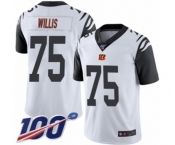 Men's Cincinnati Bengals #75 Jordan Willis Limited White Rush Vapor Untouchable 100th Season Football Jersey Men's Cincinnati Bengals #75 Jordan Willis Limited White Rush Vapor Untouchable 100th Season Football Jersey