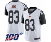 Men's Cincinnati Bengals #83 Tyler Boyd Limited White Rush Vapor Untouchable 100th Season Football Jersey Men's Cincinnati Bengals #83 Tyler Boyd Limited White Rush Vapor Untouchable 100th Season Football Jersey