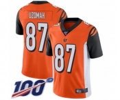 Men's Cincinnati Bengals #87 C.J. Uzomah Orange Alternate Vapor Untouchable Limited Player 100th Season Football Jersey Men's Cincinnati Bengals #87 C.J. Uzomah Orange Alternate Vapor Untouchable Limited Player 100th Season Football Jersey