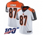 Men's Cincinnati Bengals #87 C.J. Uzomah White Vapor Untouchable Limited Player 100th Season Football Jersey Men's Cincinnati Bengals #87 C.J. Uzomah White Vapor Untouchable Limited Player 100th Season Football Jersey