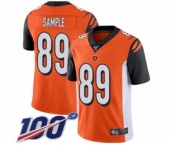 Men's Cincinnati Bengals #89 Drew Sample Orange Alternate Vapor Untouchable Limited Player 100th Season Football Jersey Men's Cincinnati Bengals #89 Drew Sample Orange Alternate Vapor Untouchable Limited Player 100th Season Football Jersey