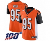 Men's Cincinnati Bengals #95 Renell Wren Orange Alternate Vapor Untouchable Limited Player 100th Season Football Jersey